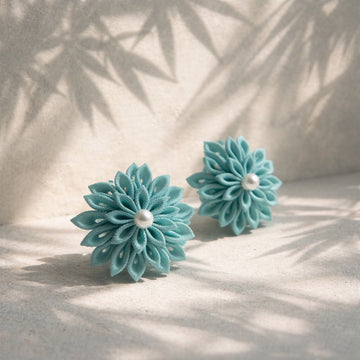 Blue Dahlia Earrings