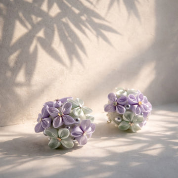 Blue × Purple hydrangea bouquet earring