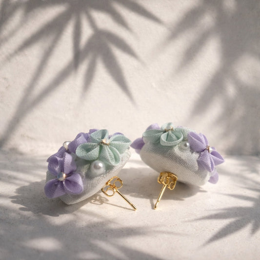 Blue × Purple hydrangea bouquet earring