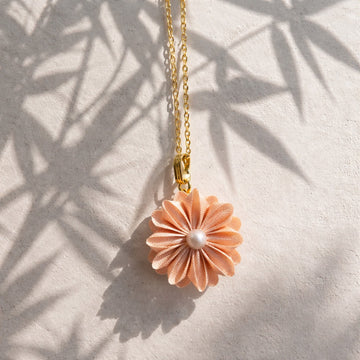 Orange Gerbera Necklace