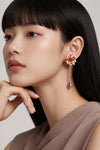 Kimono pattern red flower Earrings