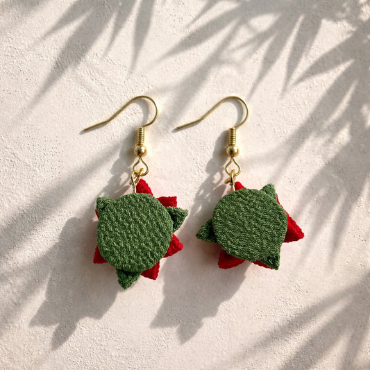 Red Poinsettia Earrings