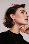 Red Poinsettia Earrings