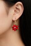 Red Poinsettia Earrings
