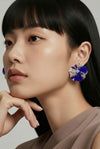 高貴(koki) Purple kimono flower earrings