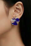 高貴(koki) Purple kimono flower earrings