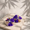 高貴(koki) Purple kimono flower earrings