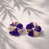 高貴(koki) Purple kimono flower earrings