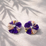高貴(koki) Purple kimono flower earrings