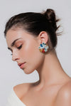 白雪(shirayuki) White kimono flower earrings