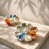 白雪(shirayuki) White kimono flower earrings