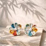 白雪(shirayuki) White kimono flower earrings