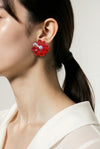 可憐(karen) Red kimono flower earrings