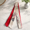 Long-width short kimono scarf（floral pattern white × red）