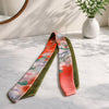 Long-width short kimono scarf（floral pattern orange × green）