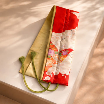 KImono wide wave choker（floral pattern × yellow）