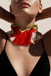 KImono wide wave choker（floral pattern × yellow）