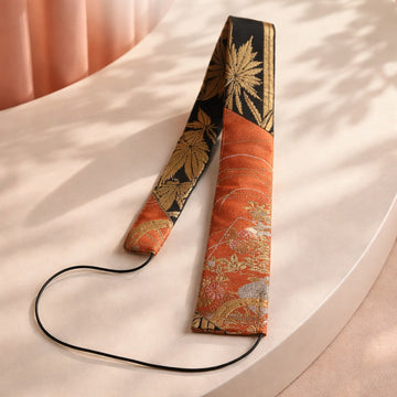 Rubber-mounted kimono hat belt Bamboo Orange