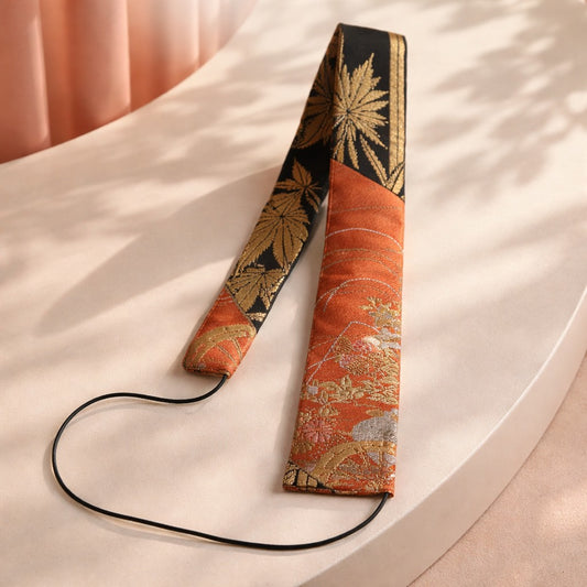 Rubber-mounted kimono hat belt Bamboo Orange