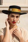 Rubber-Fitted Kimono Hat Belt  Floral Pattern Yellow