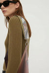 Short 2 pattern layered kimono back belt（floral pattern white × yellow）