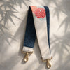 Short 2 pattern layered kimono back belt（floral pattern white × blue）