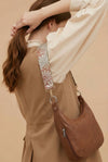 Short 2 Pattern Layered Kimono Back Belt（Floral Silver × Yellow）