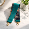 Short 2 pattern layered kimono back belt （Green × Floral Blue）