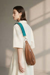 Short 2 pattern layered kimono back belt （Green × Floral Blue）