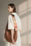Ribbon Style Kimono Back Belt （Black × Floral Orange）