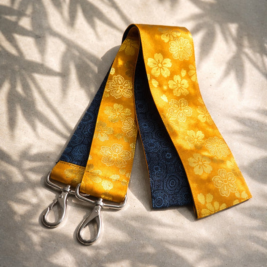 Ribbon Style Kimono Back Belt （Yellow × Navy）