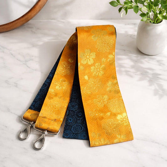 Ribbon Style Kimono Back Belt （Yellow × Navy）