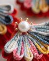 A Single Flower ( Red & Pastel )   kimono earrings