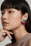 A Single Flower ( Red & Pastel )   kimono earrings