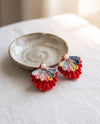 A Single Flower ( Red & Pastel )   kimono earrings