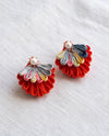A Single Flower ( Red & Pastel )   kimono earrings