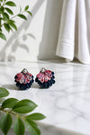 A Single Flower ( Navy & Floral )   kimono earrings