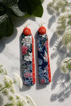 Hirari ( Floral & Orange )  kimono earrings